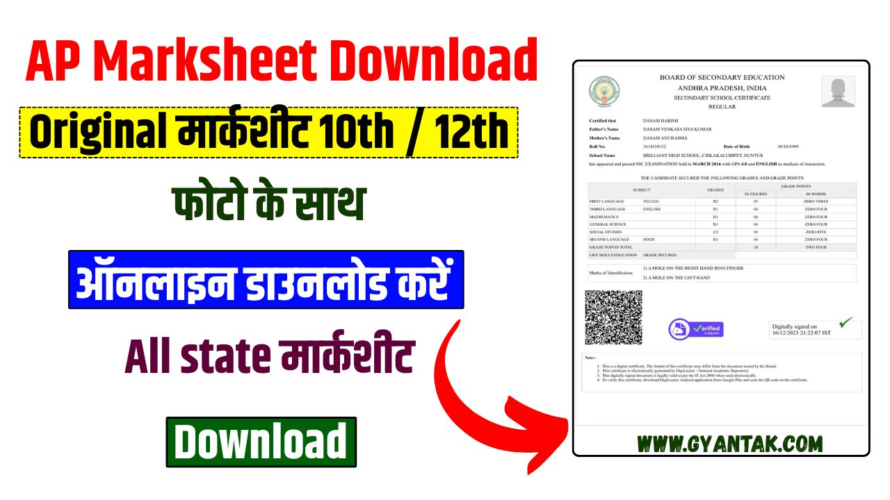 📄 Andhra Pradesh Marksheet Download 2025