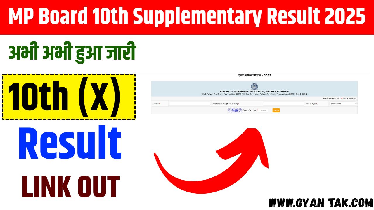 🎓 MP Board 10th Supplementary Result 2025 📊