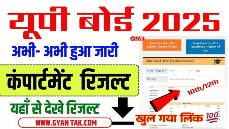 UP Board 10th 12th Compartment Result 2025