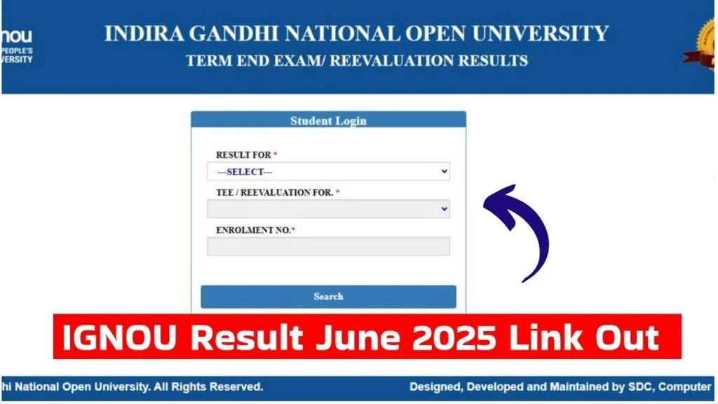 IGNOU Result June 2025 Link Out