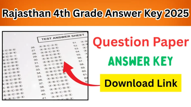 📝 RSSB Rajasthan 4th Grade Answer Key 2025 - Download Now