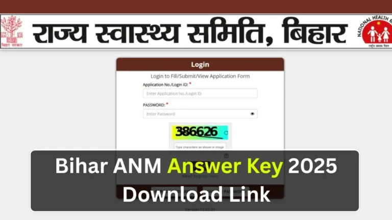 Bihar ANM Answer Key 2025 Download Link