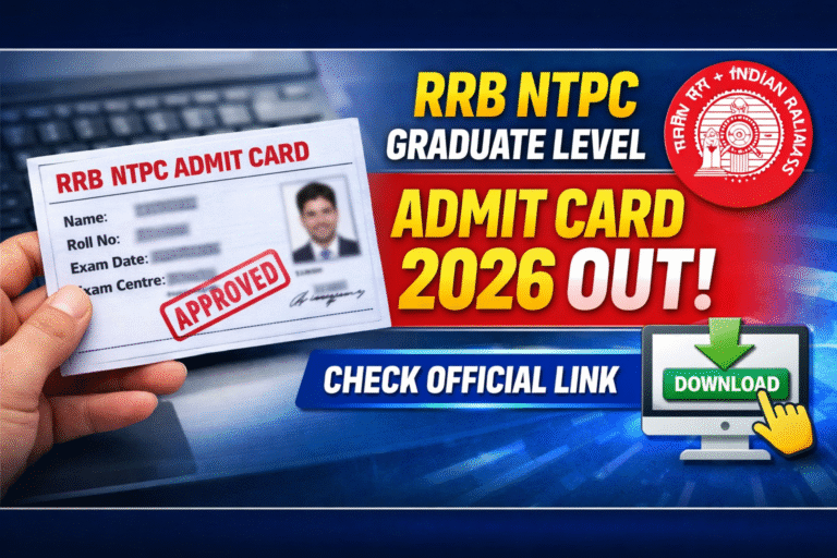 RRB NTPC Graduate Level Admit Card 2026- Direct Link To Download Admit card@rrbapply.gov.in