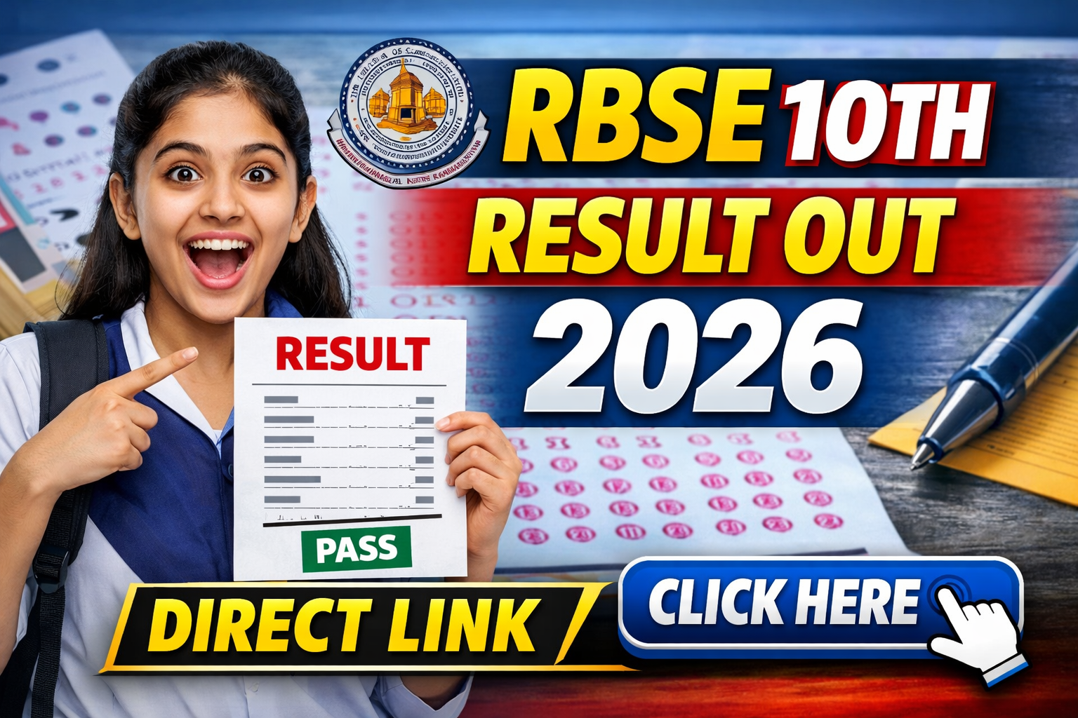 RBSE 10th Result 2026: Rajasthan Board 10th Result 2026