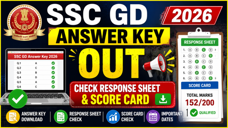 📢 SSC GD Answer Key 2026 Out : Check Response Sheet & Score Card Full Information