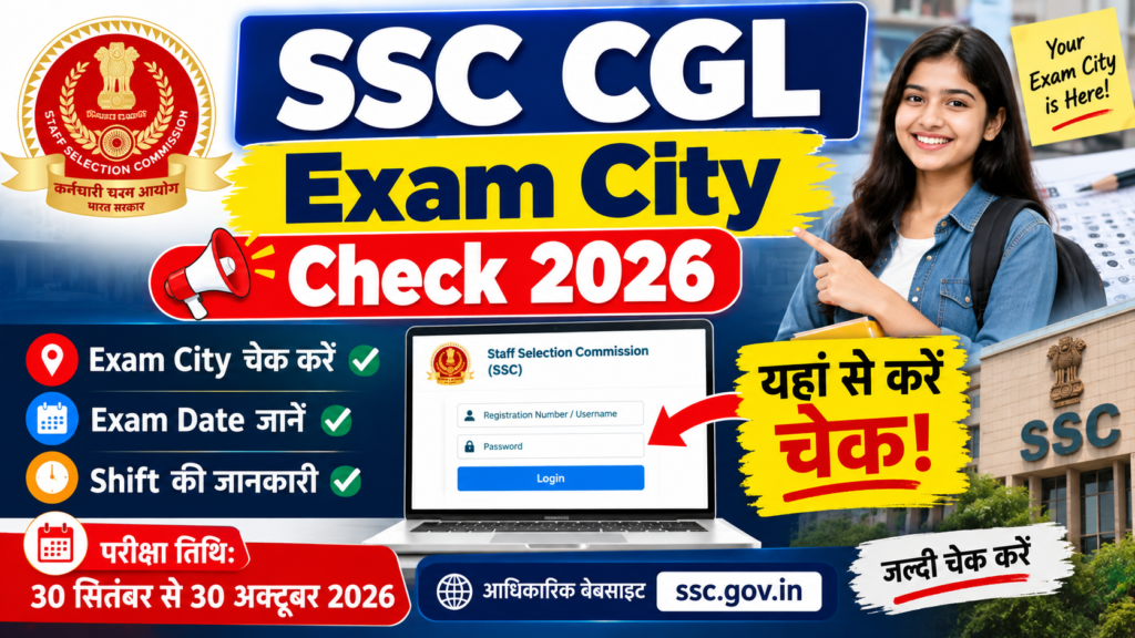 📢 SSC CGL Exam City Check 2026